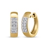 Thumbnail Image 1 of STUDIO BY KAY Multi-Diamond Hoop Earrings 1/4 ct tw 24K Yellow Gold Vermeil Sterling Silver