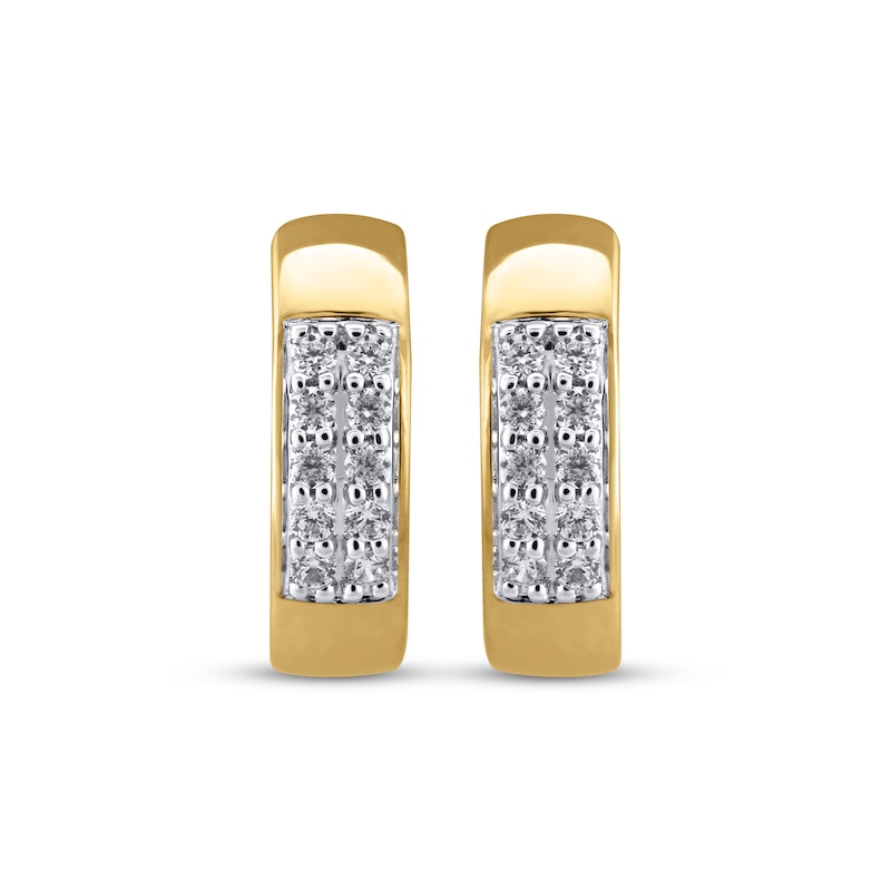 Main Image 2 of STUDIO BY KAY Multi-Diamond Hoop Earrings 1/4 ct tw 24K Yellow Gold Vermeil Sterling Silver