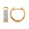 Thumbnail Image 3 of STUDIO BY KAY Multi-Diamond Hoop Earrings 1/4 ct tw 24K Yellow Gold Vermeil Sterling Silver