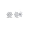 Thumbnail Image 1 of Multi-Diamond Curved Hexagon Stud Earrings 1/6 ct tw 10K White Gold