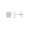 Thumbnail Image 3 of Multi-Diamond Curved Hexagon Stud Earrings 1/6 ct tw 10K White Gold