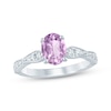 Thumbnail Image 1 of Now + Forever Oval-Cut Amethyst & Diamond Engagement Ring 1/5 ct tw 14K White Gold