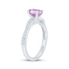 Thumbnail Image 2 of Oval-Cut Amethyst & Diamond Engagement Ring 1/5 ct tw 14K White Gold