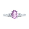 Thumbnail Image 3 of Oval-Cut Amethyst & Diamond Engagement Ring 1/5 ct tw 14K White Gold