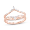 Thumbnail Image 1 of Marquise & Round-Cut Diamond Chevron Enhancer Ring 1/4 ct tw 14K Rose Gold