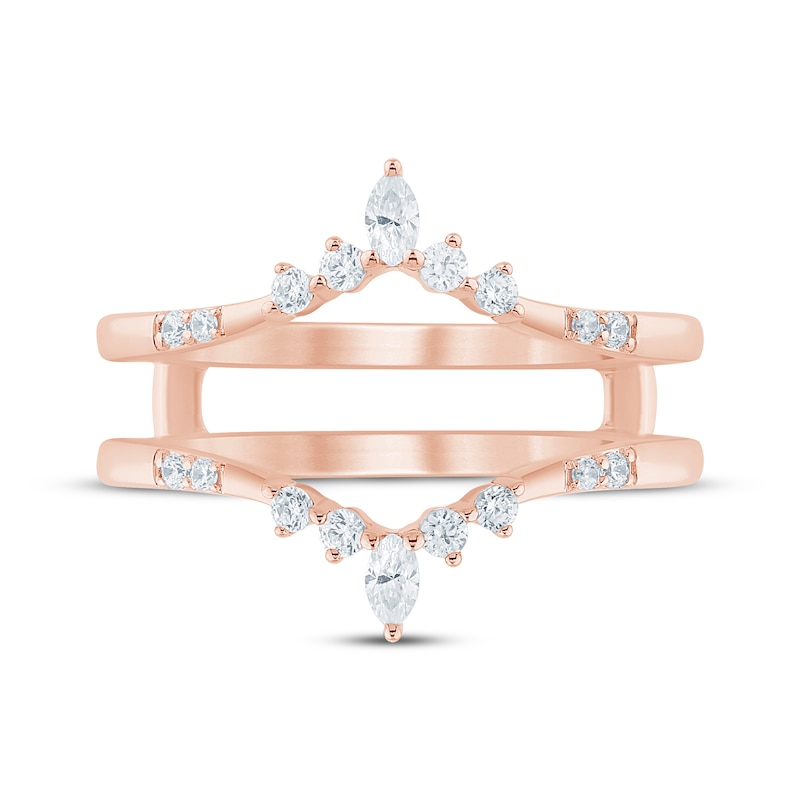 Main Image 3 of Marquise & Round-Cut Diamond Chevron Enhancer Ring 1/4 ct tw 14K Rose Gold