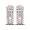 Thumbnail Image 2 of Baguette & Round-Cut Diamond Huggie Hoop Earrings 2 ct tw 14K Yellow Gold