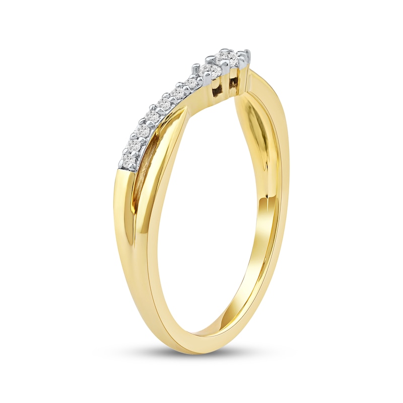 Main Image 2 of Diamond Twist Anniversary Ring 1/8 ct tw 10K Yellow Gold