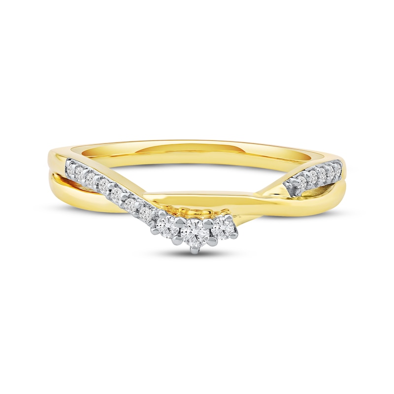 Main Image 3 of Diamond Twist Anniversary Ring 1/8 ct tw 10K Yellow Gold