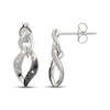 Thumbnail Image 3 of Black & White Diamond Flame-Shaped Drop Earrings 1/20 ct tw Sterling Silver