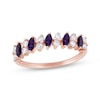 Thumbnail Image 1 of Marquise-Cut Amethyst & Round-Cut Diamond Anniversary Ring 1/5 ct tw 10K White Gold