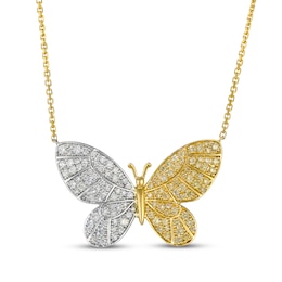 Le Vian Vault Diamond Butterfly Necklace 7/8 ct tw Platinum & 14K Honey Gold™ 18&quot;