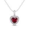 Thumbnail Image 2 of Heart-Shaped Lab-Created Ruby & White Lab-Created Sapphire Gift Set Sterling Silver