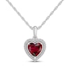 Thumbnail Image 3 of Heart-Shaped Lab-Created Ruby & White Lab-Created Sapphire Gift Set Sterling Silver