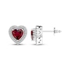 Thumbnail Image 4 of Heart-Shaped Lab-Created Ruby & White Lab-Created Sapphire Gift Set Sterling Silver