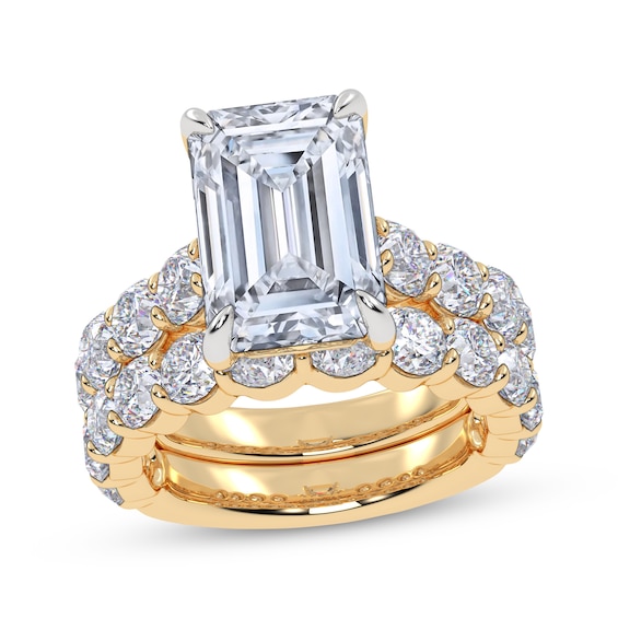Now + Forever Lab-Grown Diamonds Emerald-Cut Bridal Set 10 ct tw 14K Yellow Gold