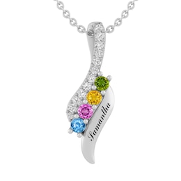 Color Stone Family Necklace