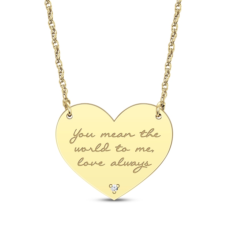 Main Image 1 of Diamond Accent Heart Necklace 10K Yellow Gold 18”