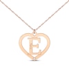 Thumbnail Image 1 of Diamond Accent Heart Frame Initial Necklace 14K Rose Gold 18”