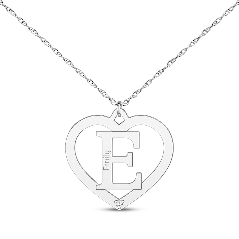 Monogram Necklace 14K White Gold 18