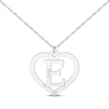 Thumbnail Image 0 of Diamond Accent Heart Frame Initial Necklace Sterling Silver 18”