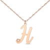 Thumbnail Image 1 of Diamond Accent Initial Necklace 14K Rose Gold 18”