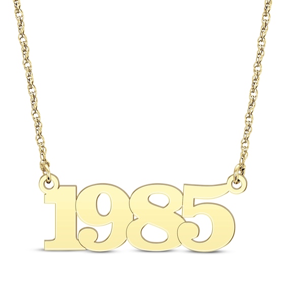 Classic Year Necklace 14K Yellow Gold 18"