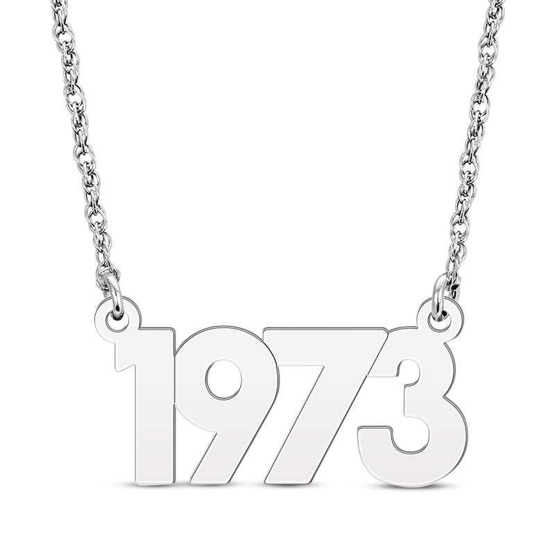 Main Image 1 of Retro Year Necklace 10K White Gold 18&quot;