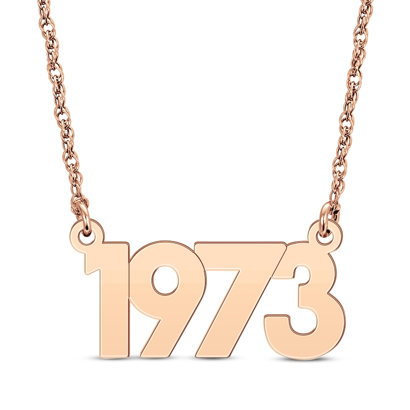 Main Image 1 of Retro Year Necklace 14K Rose Gold 18&quot;