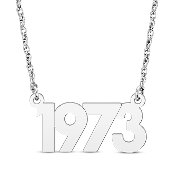 Retro Year Necklace Sterling Silver 18"