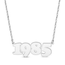 Retro Bubble Number Necklace Sterling Silver 18”