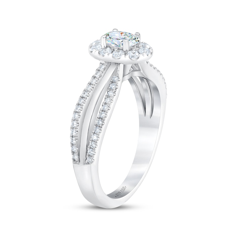 Main Image 2 of THE LEO First Light Diamond Oval-Cut Halo Engagement Ring 3/4 ct tw 14K White Gold