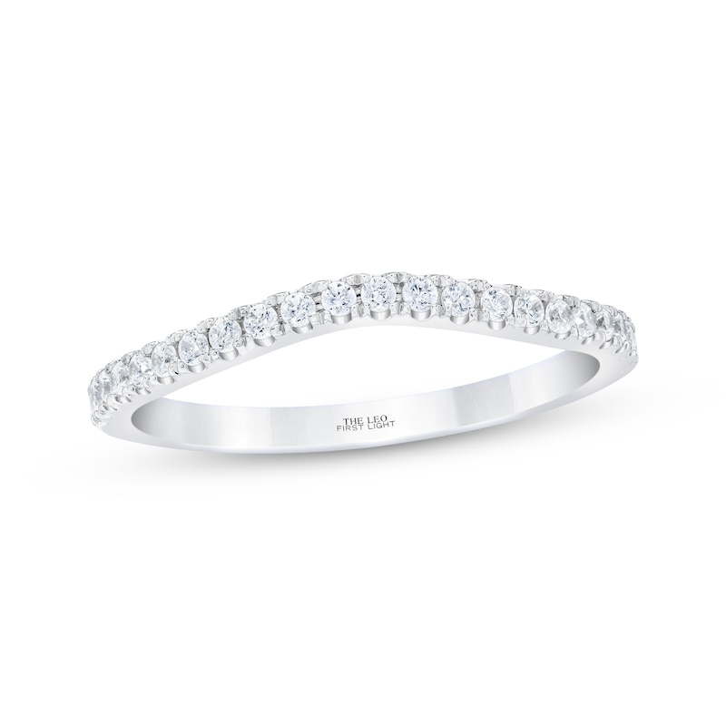 Main Image 1 of THE LEO First Light Diamond Chevron Wedding Band 1/4 ct tw 14K White Gold