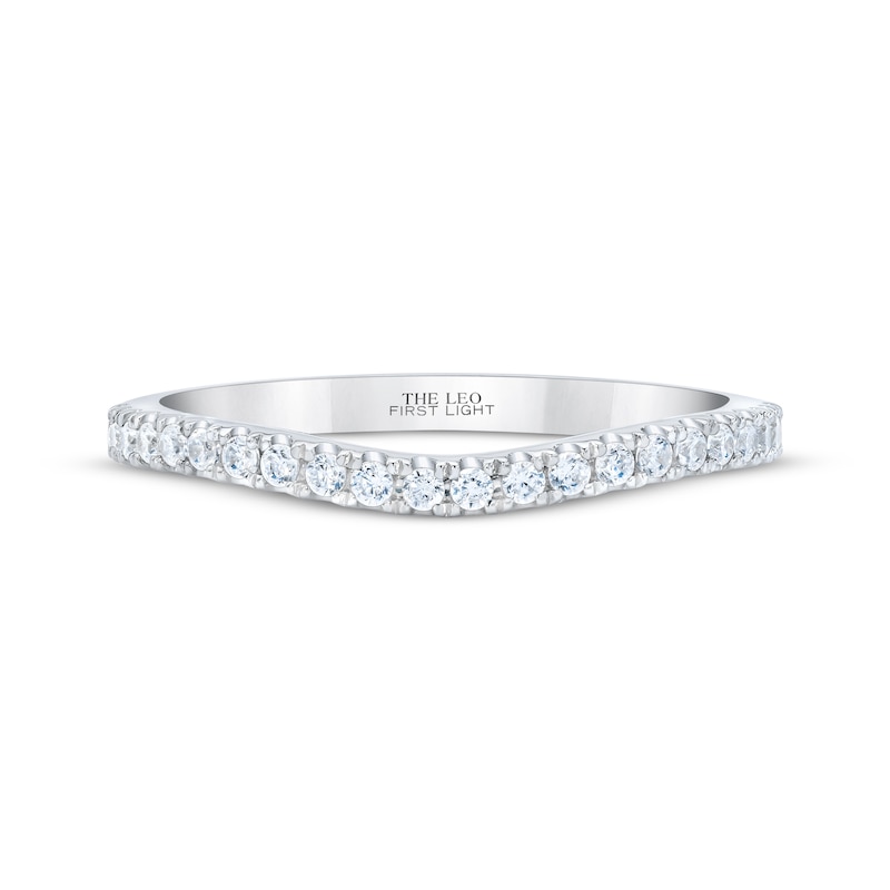 Main Image 3 of THE LEO First Light Diamond Chevron Wedding Band 1/4 ct tw 14K White Gold