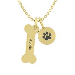 Dog Bone and Paw Necklace