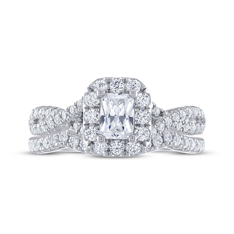 THE LEO Legacy Lab-Created Diamond Emerald-Cut Bridal Set 1 ct tw 14K White Gold