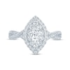 Thumbnail Image 3 of Marquise-Cut Diamond Double-Halo Twist Engagement Ring 1 ct tw 14K White Gold