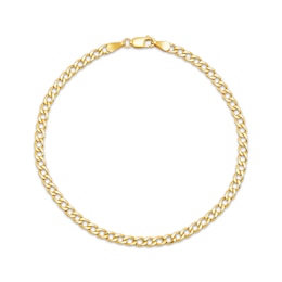 Curb Chain Necklace 2.3mm Hollow 10K Yellow Gold 22"