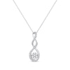 Thumbnail Image 1 of Diamond Seven-Stone Flower Twist Drop Necklace 1/4 ct tw 10K White Gold 18&quot;