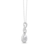 Thumbnail Image 2 of Diamond Seven-Stone Flower Twist Drop Necklace 1/4 ct tw 10K White Gold 18&quot;