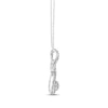 Thumbnail Image 3 of Diamond Seven-Stone Flower Twist Drop Necklace 1/4 ct tw 10K White Gold 18&quot;