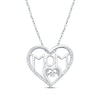 Thumbnail Image 1 of Unstoppable Love Diamond &quot;Mom&quot; Heart Necklace 1/8 ct tw 10K White Gold