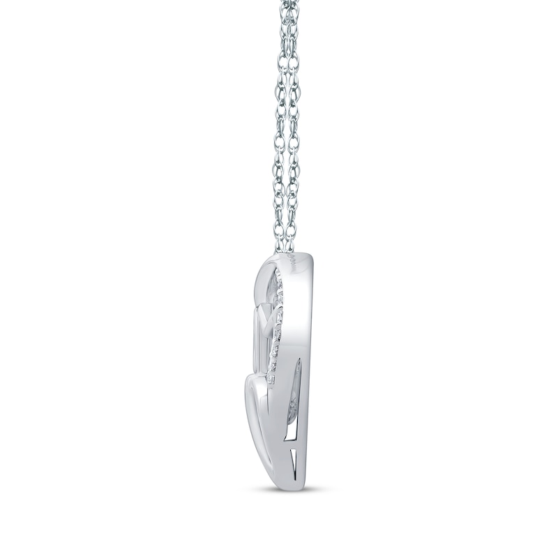 Main Image 2 of Unstoppable Love Diamond &quot;Mom&quot; Heart Necklace 1/8 ct tw 10K White Gold