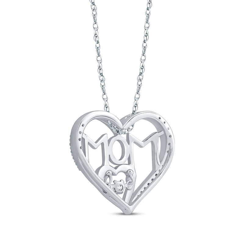 Main Image 4 of Unstoppable Love Diamond &quot;Mom&quot; Heart Necklace 1/8 ct tw 10K White Gold