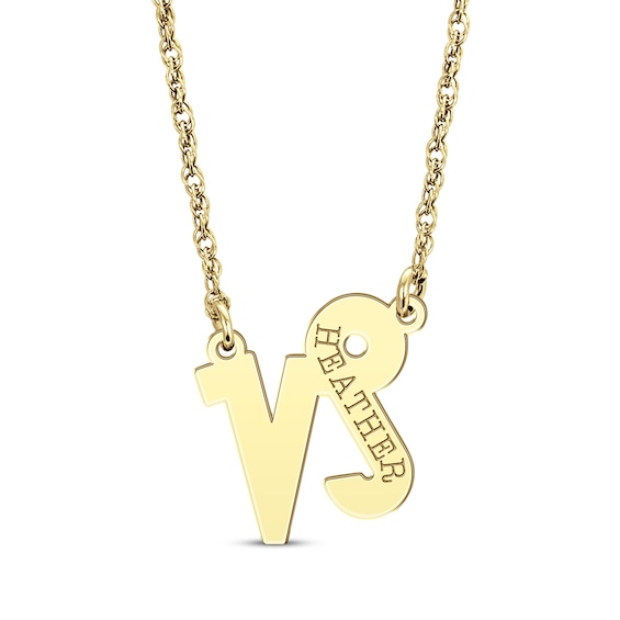 Engravable "Capricorn" Zodiac Sign Necklace 14K Gold 18