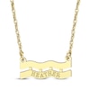 Thumbnail Image 0 of Engravable "Aquarius" Zodiac Sign Necklace 14K Yellow Gold 18"