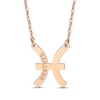 Thumbnail Image 1 of Engravable &quot;Pisces&quot; Zodiac Sign Necklace 14K Rose Gold 18&quot;