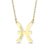 Thumbnail Image 1 of Engravable &quot;Pisces&quot; Zodiac Sign Necklace 14K Yellow Gold 18&quot;