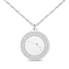 Thumbnail Image 1 of &quot;Aries&quot; Scalloped Name & Date Constellation Necklace 10K White Gold 18&quot;