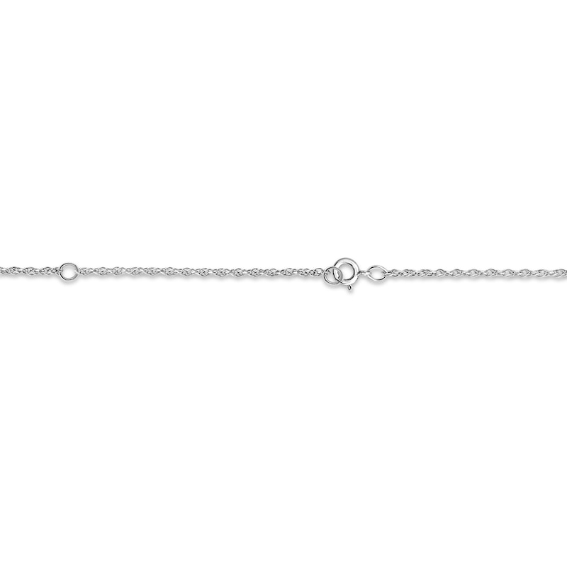 Main Image 2 of &quot;Aries&quot; Scalloped Name & Date Constellation Necklace 10K White Gold 18&quot;